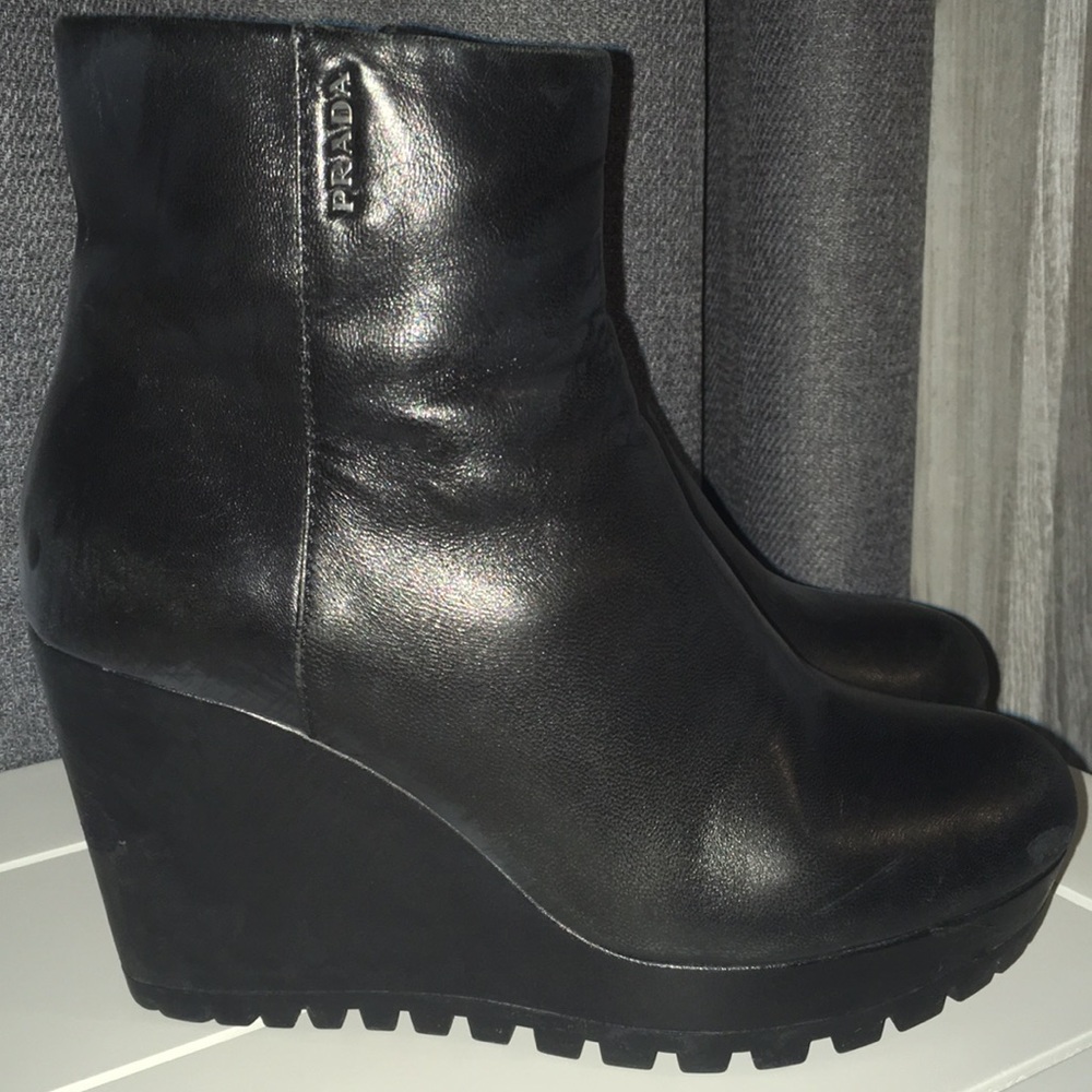 Prada wedge ankle boots